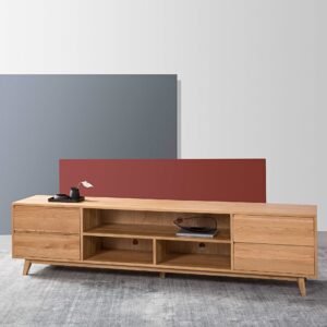 Bastian Media Unit - Solid Oak - 94" x 18"