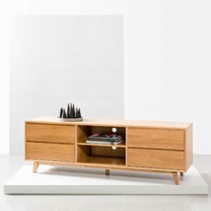 Bastian Media Unit - Solid Oak - 71" x 18"