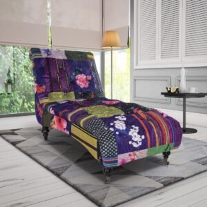 Fabric Patchwork Chesterfield Layla Chaise Lounge